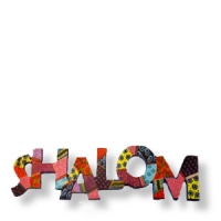 Shalom-Schild in Englisch